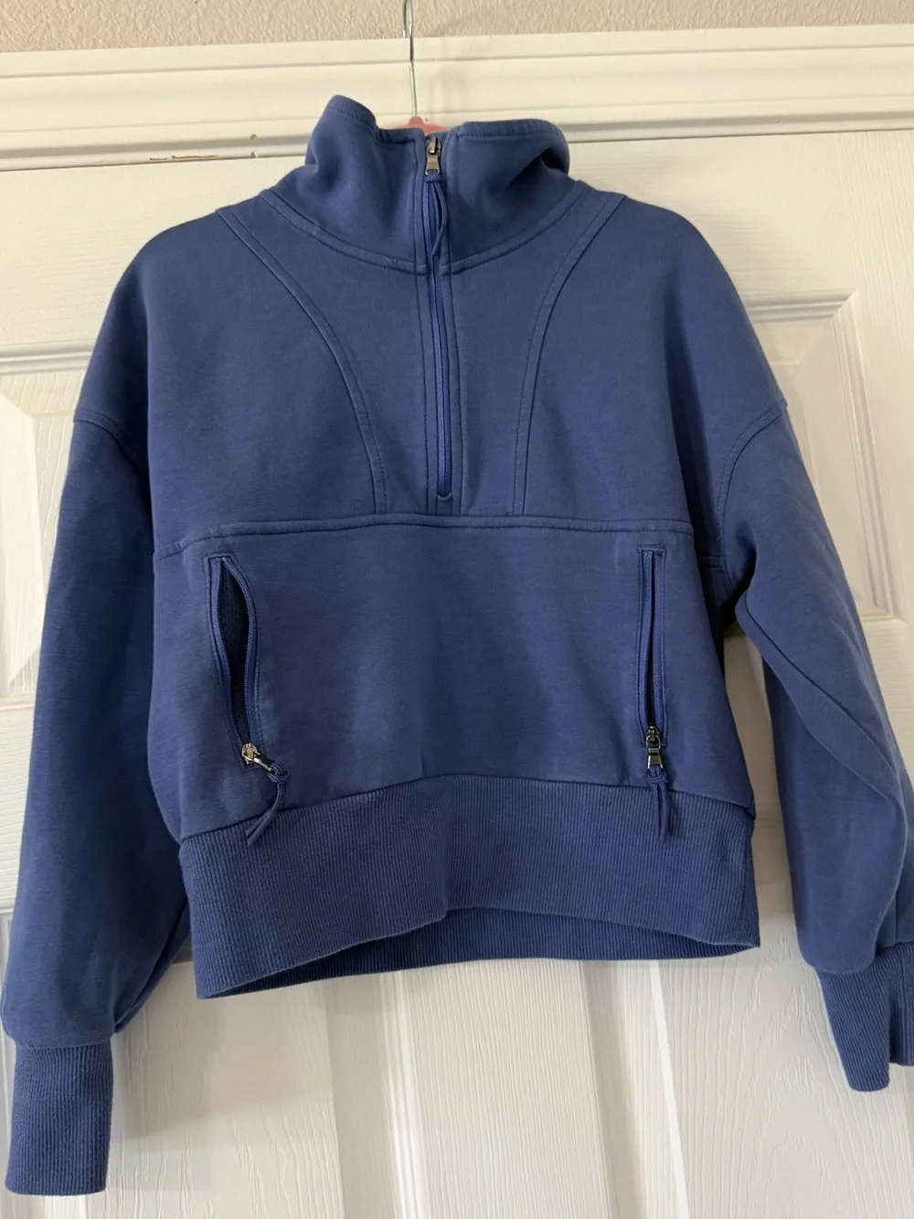 Old Navy Girls Blue Half-Zip Pullover Sweater- Medium (8)